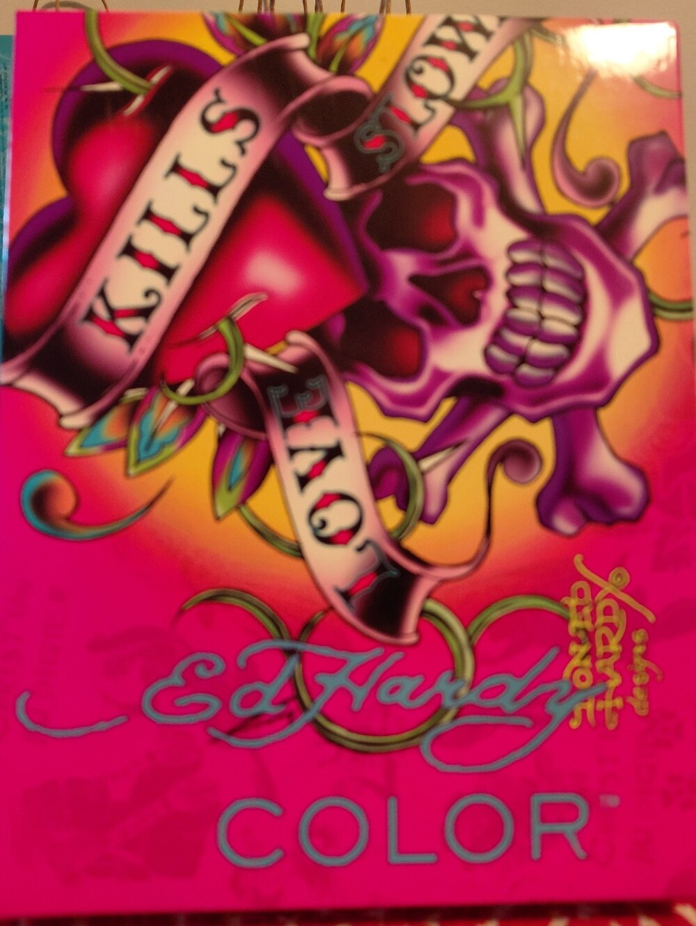 Ed Hardy Pink and Purple Tattoo Skull Eyeshadow Palette